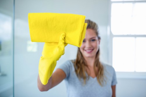 Common household stains and cleaning tools on a table